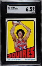 1972-73 Topps #195 JULIUS ERVING DR. J * SGC 6.5 EX-NM+  * HOF *