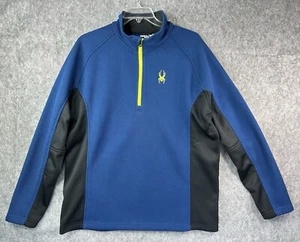 Spyder Sweater Men's 2XL Blue Transport 1/2 Zip Long Sleeve Ski Performance - Picture 1 of 10