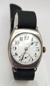 Rare Vintage WW1 Sterling Silver Mistral (Movado Cal 420) Trench watch works - Bild 1 von 13