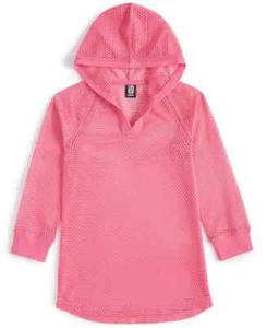 ID Ideology Toddler Little Girl Hooded Mesh Cover-up Long Sleeve In Wild Rose 6X - Picture 1 of 6