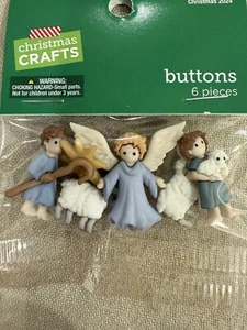 Shepard Jesus Angel Birth / Christmas / Dress It Up Holiday Shank Craft Buttons - Picture 1 of 2