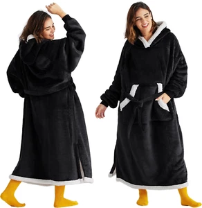 Bedsure Ovesized Wearable Blanket Hoodie, Long Sherpa Fleece Decke Sweatshirt - Bild 1 von 12