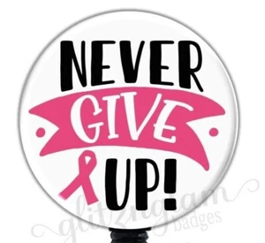 Carrete de insignia de cáncer de mama, soporte de insignia de concientización, carrete de insignia retráctil GG6095 - Imagen 1 de 8