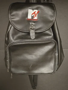 MTV Music Television 1990s Embroidered Logo Black Backpack - Picture 1 of 16