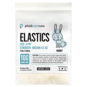 2000 Medium 4.5 Oz 3/16" Rabbit Orthodontic Latex Elastic Rubber Bands Braces - Picture 1 of 7
