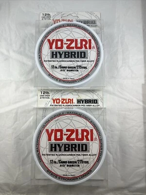 YOZURI HYBRID FLUOROCARBON POLYMER ALLOY, 12 Lb 275 Yds CAMO GREEN 2 PACKS - Image 1 of 3