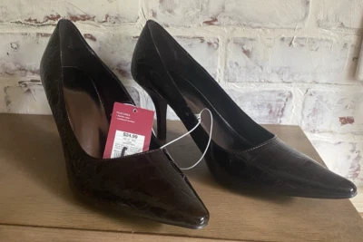 *NUEVO* Zapatos de salón Merona marrón imitación cuero piel de serpiente punta puntiaguda 7-1/2 Foto 1 de 4