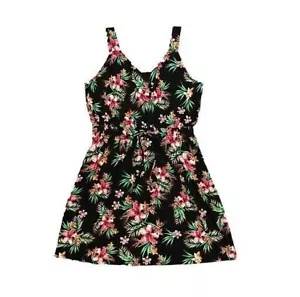 West Loop Women's Drawstring Waist Sleeveless V-Neck Floral Sundress - 2XL #289 - Picture 1 of 5