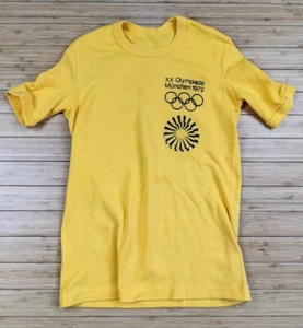 Vintage Rare 1970's Munich Olympics 1972 T-Shirt Surf Skate XS/S Yellow EUC - Bild 1 von 7
