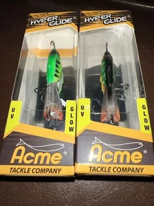 2 PACK ACME HYPER GLIDE GLOW ICE FISHING WALLEYE PERCH PIKE JIG LURE 2” MIXED - Picture 1 of 2