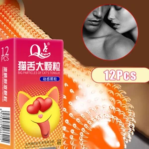 12pcs Female Climax Pleasure Condoms 9D Point Spikes Men Condoms Sex Supplies - Picture 1 of 12