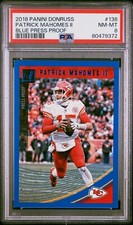 2018 Panini Donruss Blue Press Proof #138 Patrick Mahomes II PSA 8 KC Chiefs