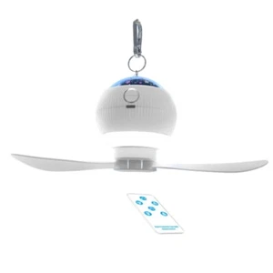 Camping Tent Air Cooling Fan Outdoor Camping Ceiling Fans Led Light & Projection - Picture 1 of 8