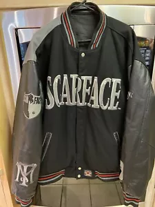 VTG Scarface JH Design Jacket Mens 3XL Black Gray Reversible Polyester Leather - Picture 1 of 24