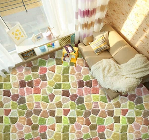3D Colored Stones 57RAI39 Floor WallPaper Murals Wall Print Decal AJ WALL Fay - Picture 1 of 5