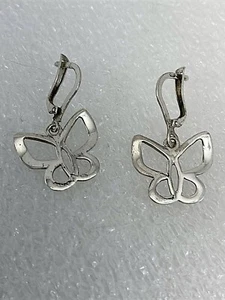 Sterling Silber .925 3/4" Schmetterling Ohrhänger  - Bild 1 von 5