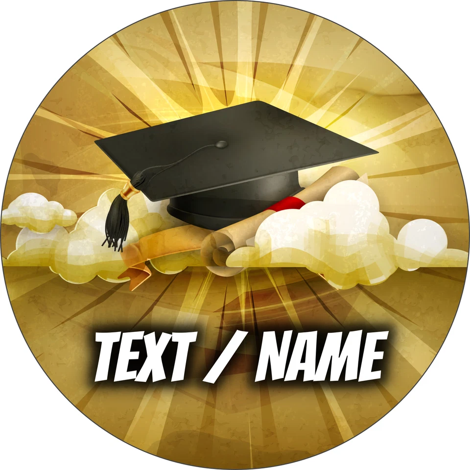 Abschluss Tortenaufleger Party Deko personalisiert Name essbar Abi Schule Uni Dr - Bild 1 von 4