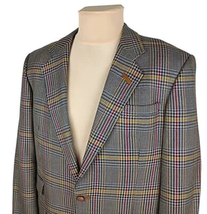 DAKS Signature Herren Blazer Sakko Mehrfarbig Kariert Wolle Größe EU 52 (L) - Bild 1 von 18
