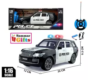 Range Rover Rechargeable Police Radio Remote Control Car Siren Light Sound 1/16 - Picture 1 of 11