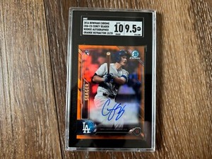 Corey Seager 2016 Bowman Chrome Orange Refractor Rookie Auto #'d /25 SGC 9.5 10
