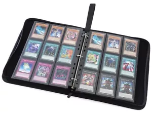 Álbum de anillos de colección, negro (450 cartas/25 páginas) para Pokemon, Yu-Gi-Oh, Match At - Imagen 1 de 5