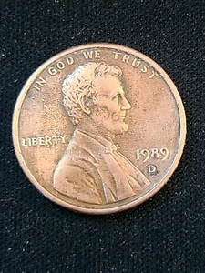 1989 D Penny Double Strike on Obverse & Reverse - Picture 1 of 4