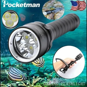 300000LM 3*LED Portable Diving Flashlight Underwater Scuba Torch  US - Picture 1 of 8