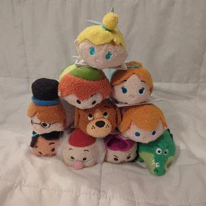 NWT Disney Tsum Tsum Plush Peter Pan Lot of 10 Hook Tinkerbell Smee Tiger Lily - Picture 1 of 7
