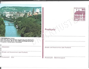 P 138 imagen postal patrón impreso 60 peniques B&S Heilbronn p4/53 ** - Imagen 1 de 1