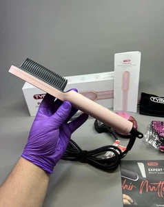 3D Hair Straightener Brush Comb Flat Iron Anti Scald Fast Heating 5 Temp Easy - Picture 1 of 21
