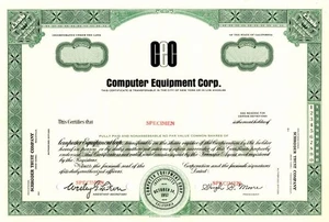 Computer Equipment Corp. - Specimen Stocks & Bonds - Bild 1 von 1