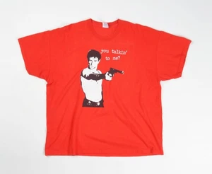 Vintage Taxi Driver Robert De Niro Y2K 90's Short Sleeve Red T-shirt Top Size XL - Picture 1 of 7