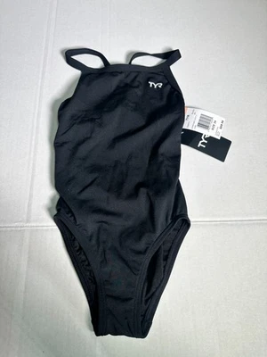 TYR Sport Girls' Solid Durafast Diamondback Swimsuit Navy Size 24  - Image 1 of 3