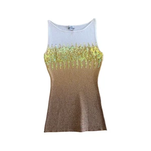 VTG Cache Top Womens M Sequin Embellished Fairy Knit Sleeveless Y2k 90s Girlie - Picture 1 of 7
