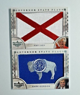 2020 Decision Governor State Flag Patch Lot (2) Kay Ivey Alabama Gordon Wyoming - Image 1 of 3