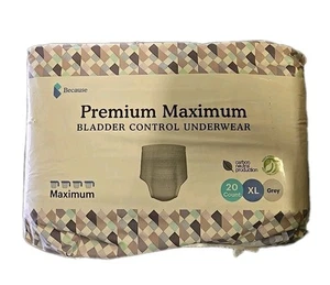 Because Bladder Control Ropa Interior Premium para Mujer X- Grande 20 Ct Juego De 3 = 60 - Imagen 1 de 2