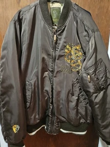 PEPE JEANS LONDON EMBROIDERED JACKET/COAT EMBROIDERED SNAKE SERPENT 2XL - Picture 1 of 8