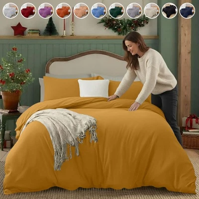 Quilt Cover Set with Pillow Cases Luxury Duvet Covers Bedding Sets Queen King UK - Image 1 of 4