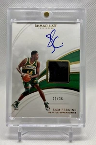 SAM PERKINS 2018-19 PANINI IMMACULATE SNEAKER SWATCHES SHOE PATCH AUTO #21/35 - Picture 1 of 3