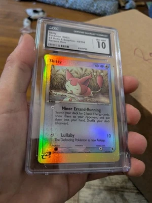 (POP 4) CGC GEM MINT 10 Skitty 44/109 EX Ruby & Sapphire Pokemon Reverse Holo - Image 1 of 4