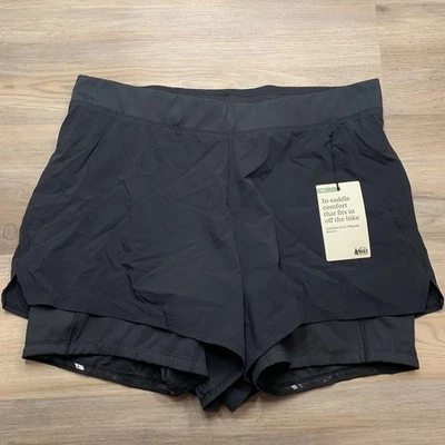 NUEVO CON ETIQUETAS REI Co-op Junction 2 en 1 Doble Bicicleta Pantalones Cortos Para Mujer XL Negro Deportivo Atlético Foto 1 de 4