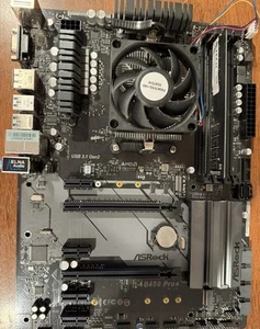 ASRock B450 Pro4 AM4 Motherboard W/ AMD Athalon 3000 processor and 8GB DDR4 RAM - Bild 1 von 5
