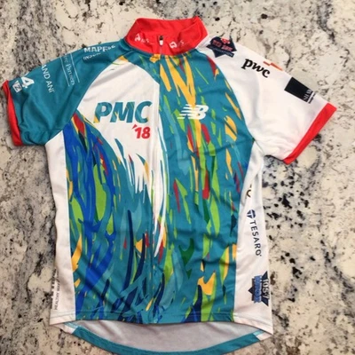 Camiseta deportiva de ciclismo New Balance Pan Mass Challenge PMC 2018 cremallera completa para mujer mediana Foto 1 de 3