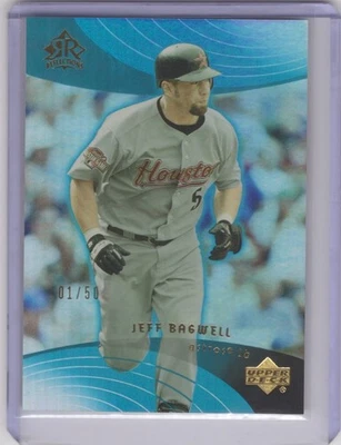 2005 Upper Deck Reflections Turquoise 01/50 Jeff Bagwell Houston Astros HOF #76 - Image 1 of 3