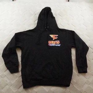 Faze Clan x Naruto Shippuden Hoodie Mens Medium Black Pull Over Graphic Print - Picture 1 of 11