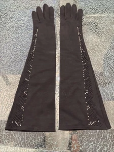 Vintage Van Raalte Handschuhe schwarz Baumwolle Damengröße 6,5 - Bild 1 von 6