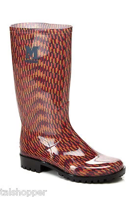 MISSONI NEW ZIG-ZAG AUTHENTIC RAIN BOOTS 40 EUR US 9 $295 NIB Made in Italy - Image 1 of 4