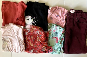 Lot of 6 Girl's Tops or Shirts and 1 Pair Pants Size Lg or 10/12 Cat & Jack Etc - Picture 1 of 9