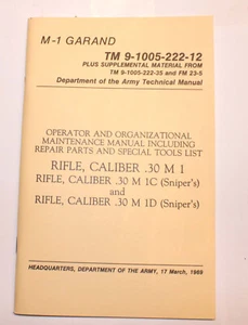 M 1 GARAND .30 Caliber Rifle Maintenance Manual, NOS - Picture 1 of 2