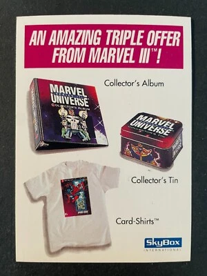 1992 Marvel Universe Series 3 Triple Offer Collector's Merchandise Promo Card NM - Image 1 of 2